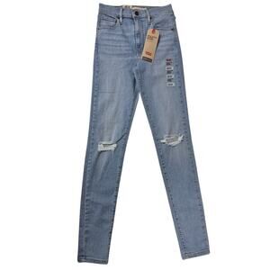 NWT Levi Strauss Mile High Super Skinny High Waist Blue Jeans Sz 2 M 26x30